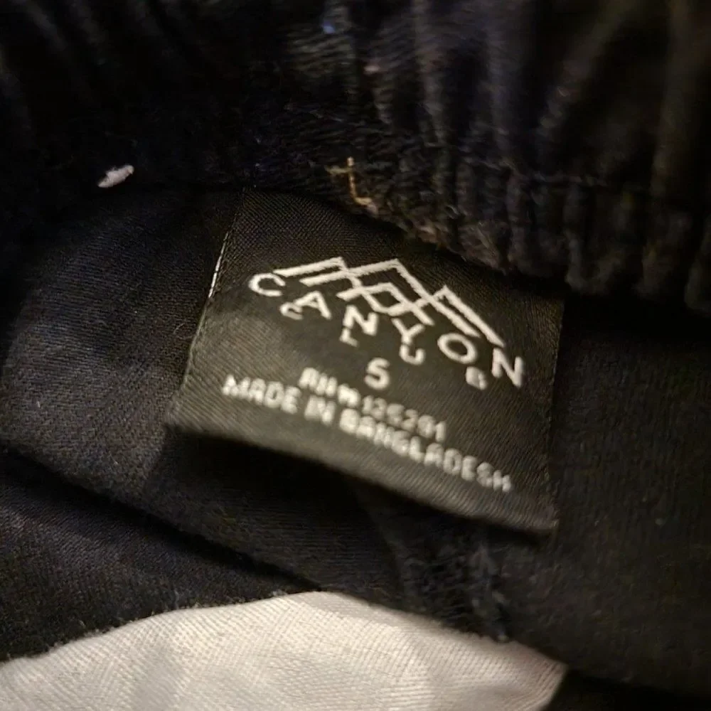 Canyon Club Boys Black 100% Cotton Pockets Drawstring Cargo Shorts Size 5